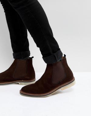 Коричневые замшевые ботинки челси Darcy WALK LONDON. Цвет: коричневый