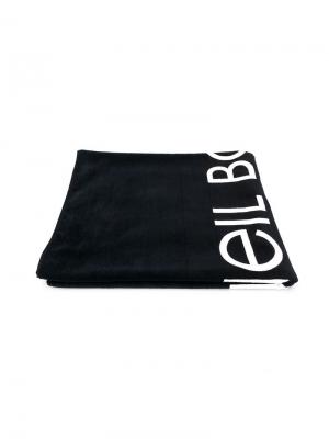 Пляжное полотенце с логотипом Neil Barrett Kids. Цвет: черный