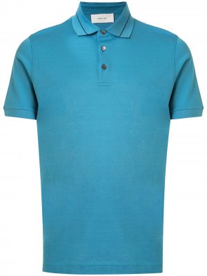 Рубашка поло с отделкой в полоску Cerruti 1881. Цвет: синий