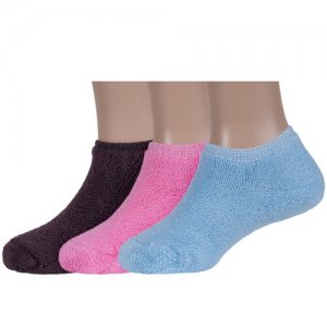 Комплект из 3 пар детских махровых носков микс 9, размер 12-14 ХОХ. Цвет: мультиколор
