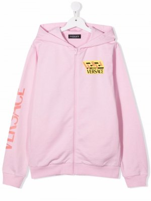 TEEN Medusa Smile zip-up hoodie Versace Kids. Цвет: розовый