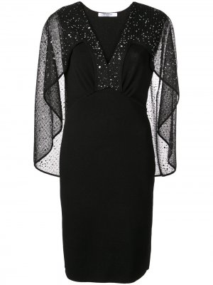 Платье-кейп с кристаллами Givenchy. Цвет: черный