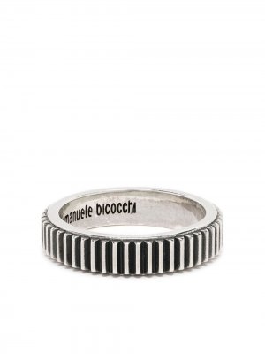 Фактурное кольцо в полоску Emanuele Bicocchi. Цвет: серебристый