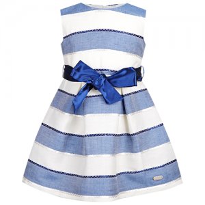 Платье Baby A для девочки F1636 цвет белый 4 года A.. Цвет: бежевый/голубой/белый