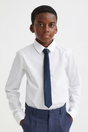 Рубашка с галстуком/бабочкой , белый/темно-синий H&M