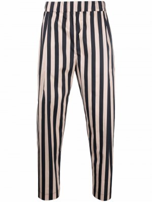 Stripe-print cropped trousers Laneus. Цвет: черный