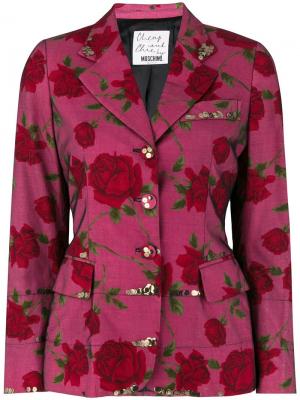 Облегающий пиджак с цветочным принтом Moschino Pre-Owned. Цвет: разноцветный