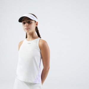 Теннисная футболка для девочек - Dry белый/фиолетовый , цвет weiss ARTENGO
