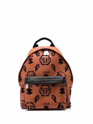 Рюкзак с монограммой Philipp Plein. Цвет: коричневый