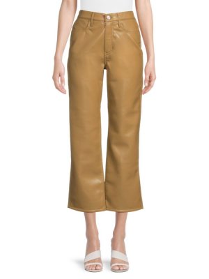 Укороченные брюки Le Jane из переработанной кожи , цвет Light Camel Frame