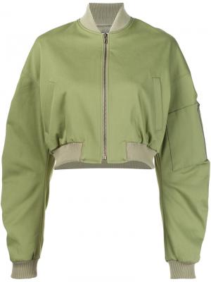 Укороченная куртка-бомбер Rosie Assoulin. Цвет: зеленый