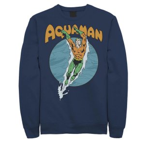 Мужская флисовая толстовка для плавания и танцев DC Comics Aquaman, Blue, синий Licensed Character