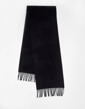 Черный шарф с логотипом в тон -Черный цвет Moschino
