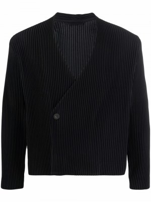 Укороченный пиджак с плиссировкой Homme Plissé Issey Miyake. Цвет: черный
