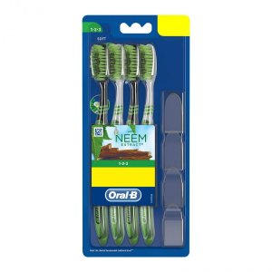 Набор мягких зубных щеток с экстрактом Нима (4 шт), Toothbrush Soft with Neem Extract Set, Oral-B