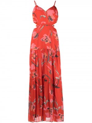 Платье макси Wilda с цветочным принтом Milly. Цвет: красный