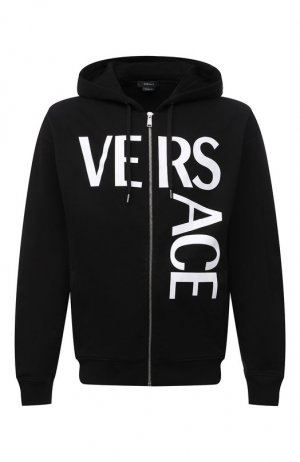 Хлопковая толстовка Versace. Цвет: чёрный