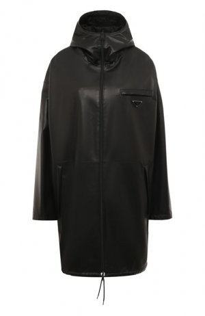Кожаная куртка Prada. Цвет: чёрный