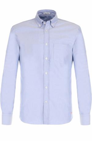 Хлопковая рубашка с воротником button-down Tomas Maier. Цвет: синий