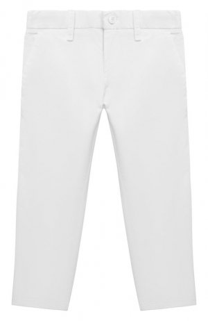 Хлопковые брюки Emporio Armani. Цвет: белый