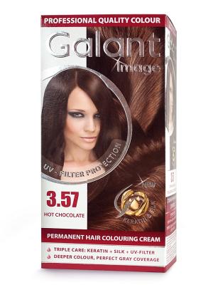 Cтойкая крем-краска для волос  GALANT 3.57 горячий шоколад, 115 мл., (Болгария) Image. Цвет: кремовый