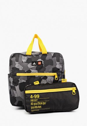 Рюкзак и пенал adidas LEGO CLASSIC BP. Цвет: серый