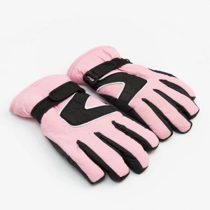 Перчатки зимние детские minaku, цв.черный/розовый, р-р 16 (18 см) MINAKU