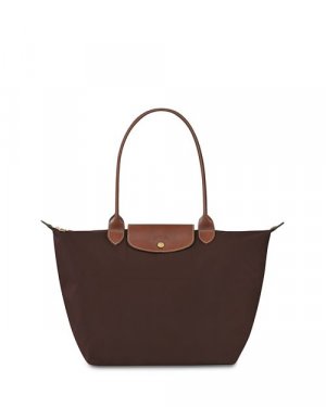Большая нейлоновая сумка через плечо Le Pliage Original , цвет Brown Longchamp