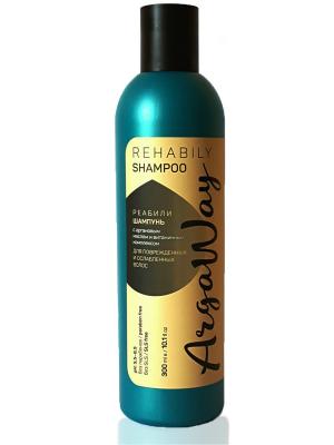 Реабили-шампунь с аргановым маслом  и витаминным комплексом для поврежденных ослабленных волос ARGAWAY. Цвет: бледно-розовый