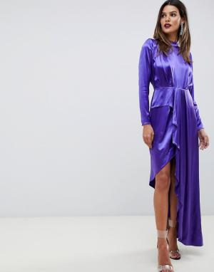 Мягкое асимметричное коктейльное платье -Фиолетовый ASOS EDITION