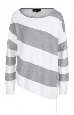 Пуловер с круглым вырезом асимметричного кроя St. John. Цвет: серый