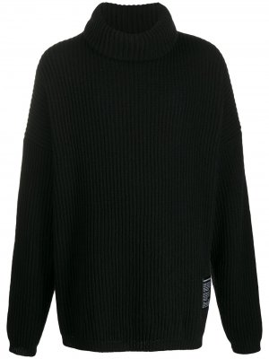 Трикотажный свитер оверсайз в рубчик Odeur. Цвет: черный