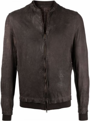 Zip-up leather jacket Salvatore Santoro. Цвет: коричневый