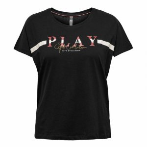 Женская хлопковая футболка с короткими рукавами и круглым вырезом ONLY PLAY