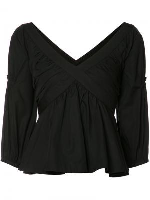 Блузка со складками Piamita. Цвет: чёрный