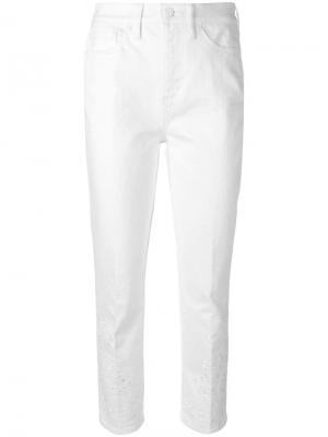 Укороченные прямые джинсы Tory Burch. Цвет: белый