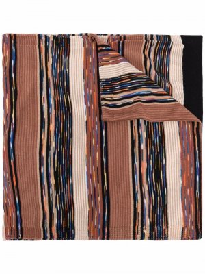 Полосатый шарф вязки интарсия Missoni. Цвет: коричневый