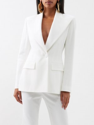 Креповый пиджак с широкими лацканами , белый Nina Ricci