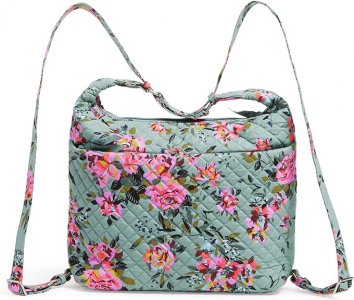 Хлопковая трансформируемая сумка-рюкзак на плечо , цветочный Vera Bradley