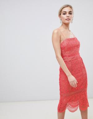 Кружевное платье-футляр Amelie-Розовый Stylestalker