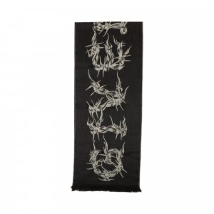 Шерстяной вязаный шарф с узором Цепочка от , цвет Черный Givenchy