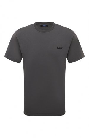 Хлопковая футболка KNT. Цвет: серый