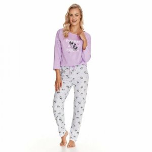 Пижама , брюки, укороченный рукав, размер 46, фиолетовый Taro. Цвет: фиолетовый
