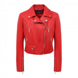 Кожаная куртка Dolce & Gabbana. Цвет: красный
