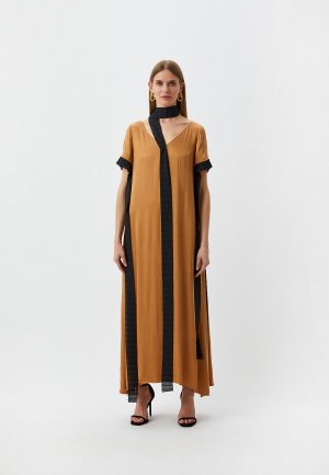 Платье Tegin. Цвет: бежевый