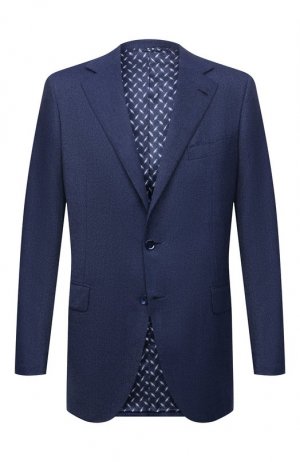 Шерстяной пиджак Zilli. Цвет: синий
