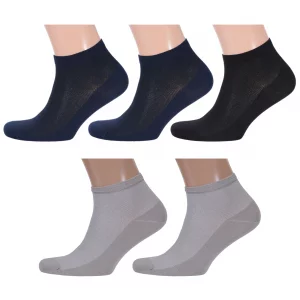 Комплект носков мужских 5-М-237 синих; черных; бежевых 27-29 Rusocks. Цвет: синий; черный; бежевый
