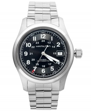 Часы мужские швейцарские автоматические браслет цвета хаки из нержавеющей стали 38 мм H70455133 Hamilton