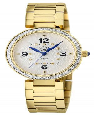 Женские швейцарские кварцевые золотистые часы Piemonte с браслетом из нержавеющей стали, 36 мм , золотой Gevril