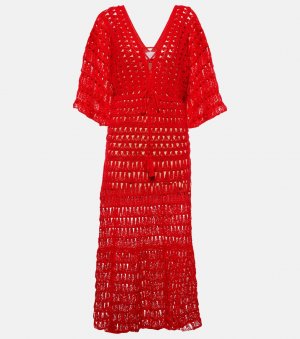 Платье макси marissa крючком из хлопка , красный Anna Kosturova